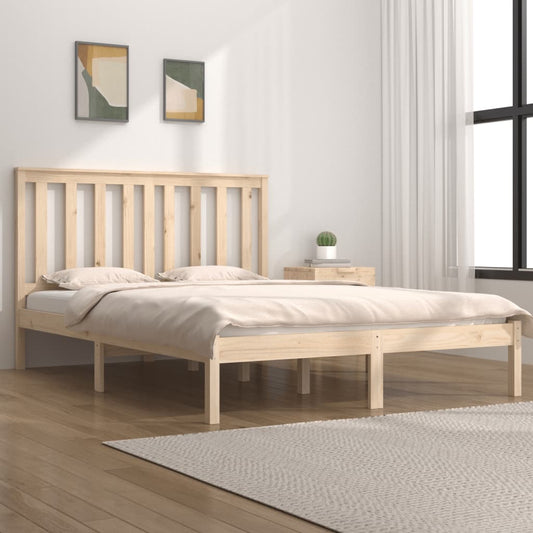 3103843 Bed Frame Without Mattress Solid Wood 140X200 Cm (810017+818520)