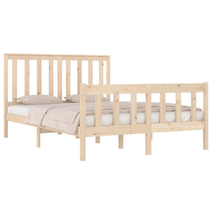 3103888 Bed Frame Without Mattress Solid Wood 140X190 Cm (810062+818520)