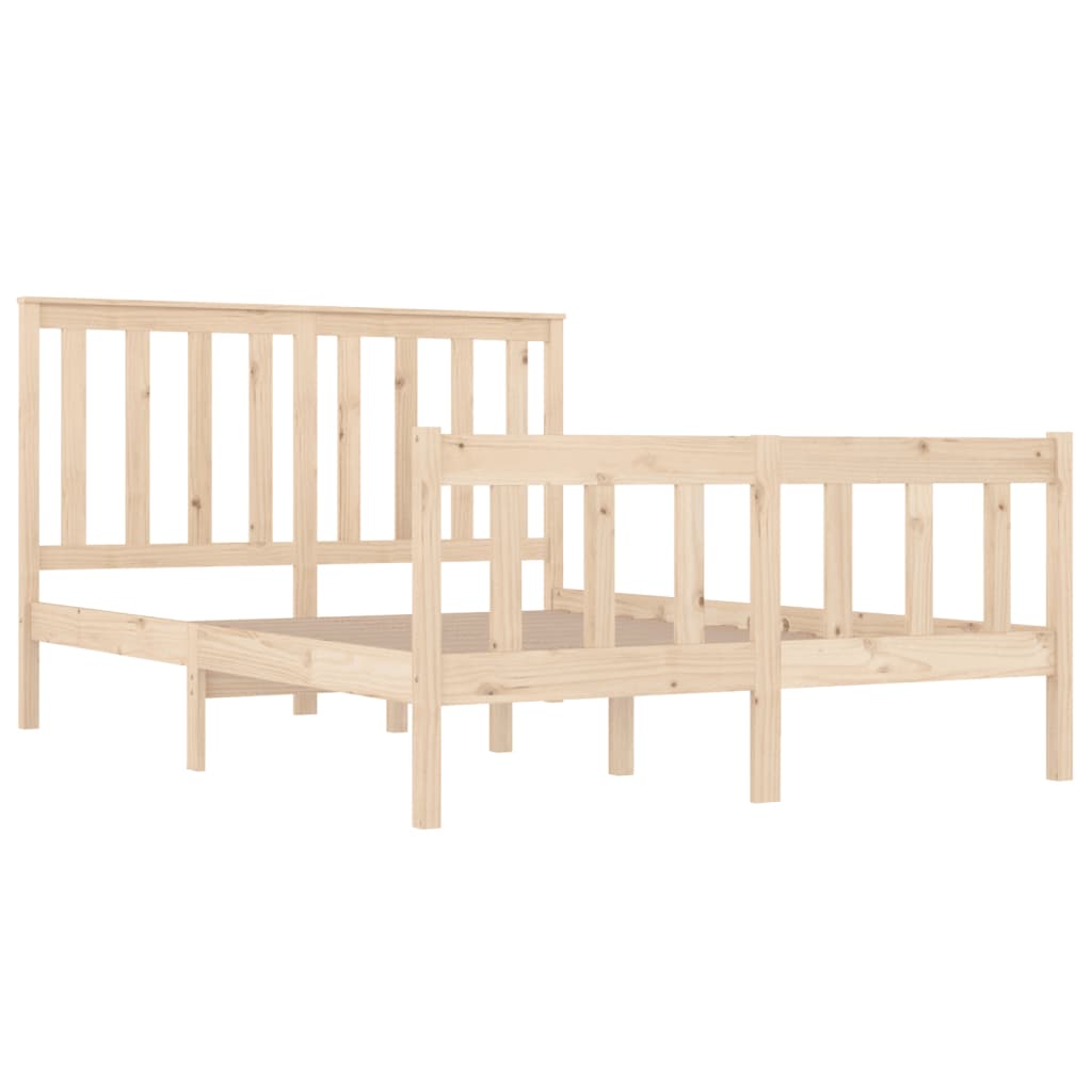 3103888 Bed Frame Without Mattress Solid Wood 140X190 Cm (810062+818520)