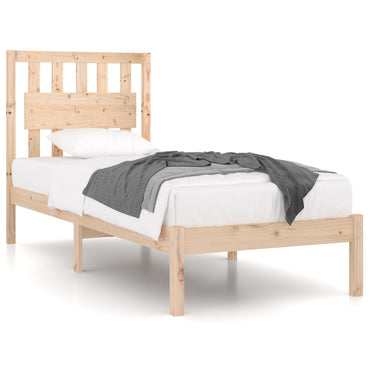 3103918 Bed Frame Without Mattress Solid Wood 90X200 Cm (810002+818550)