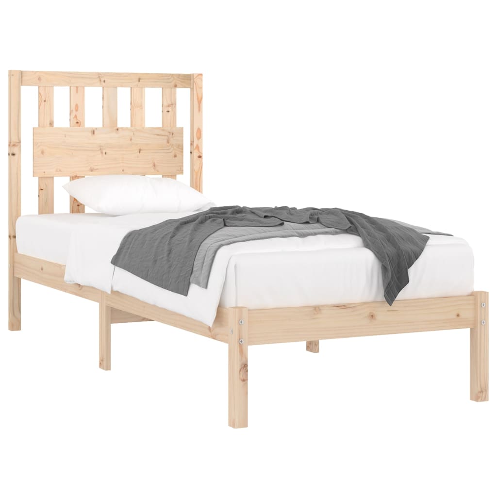 3103918 Bed Frame Without Mattress Solid Wood 90X200 Cm (810002+818550)