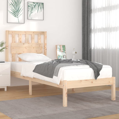 3103918 Bed Frame Without Mattress Solid Wood 90X200 Cm (810002+818550)