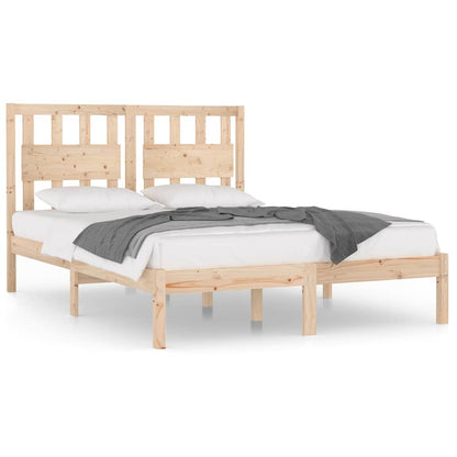 3103933 Bed Frame Without Mattress Solid Wood 140X200 Cm (810017+818570)