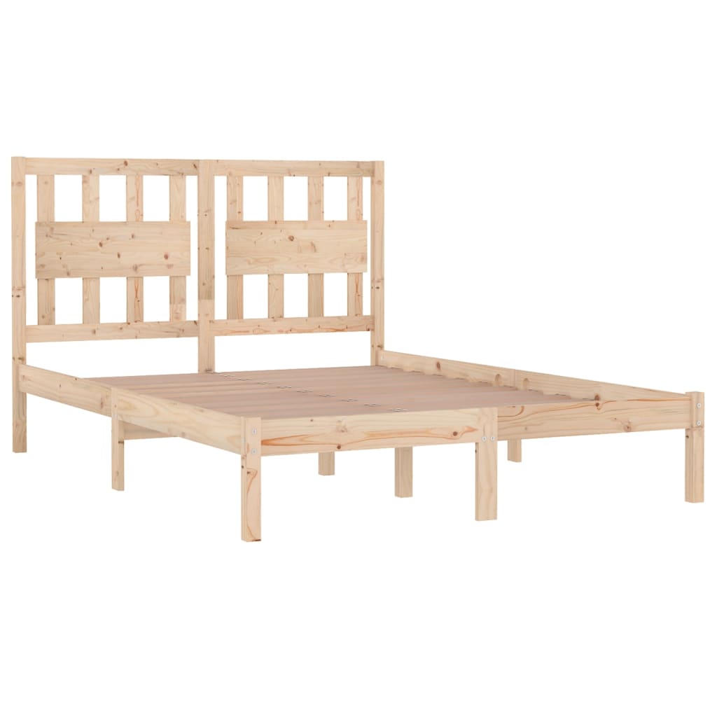 3103933 Bed Frame Without Mattress Solid Wood 140X200 Cm (810017+818570)