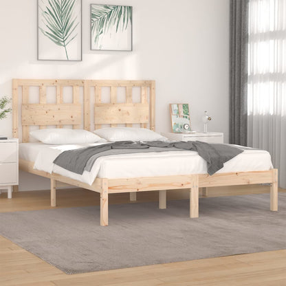 3103933 Bed Frame Without Mattress Solid Wood 140X200 Cm (810017+818570)