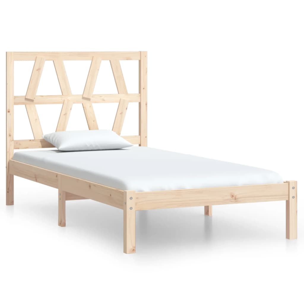 3103983 Bed Frame Without Mattress Solid Wood 90X200 Cm (810002+818600)