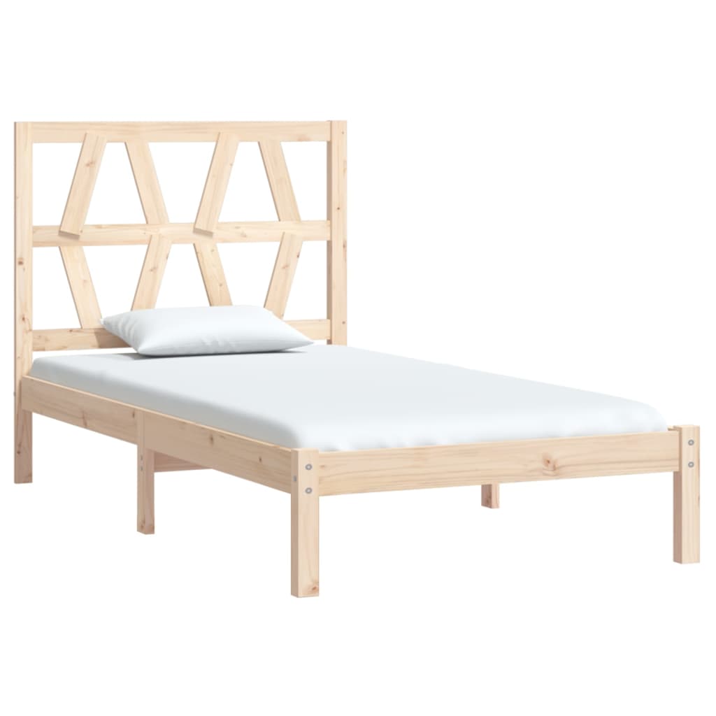 3103983 Bed Frame Without Mattress Solid Wood 90X200 Cm (810002+818600)