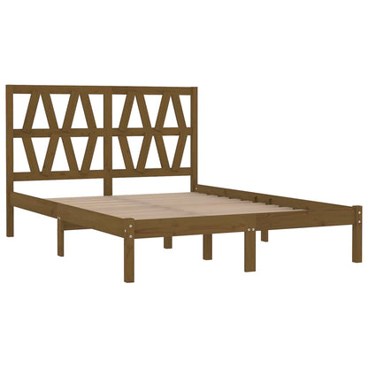 3103996 Bed Frame Without Mattress Honey Brown Solid Wood 120X200 Cm (810015+818613)