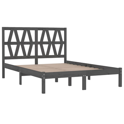 3104020 Bed Frame Without Mattress Grey Solid Wood 200X200 Cm (810039+818642)