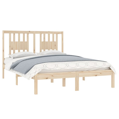 3104043 Bed Frame Without Mattress Solid Wood 140X190 Cm (809997+818670)