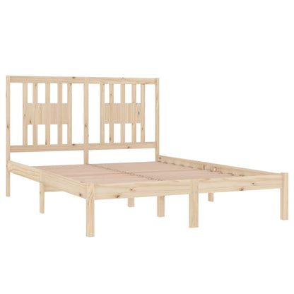 3104043 Bed Frame Without Mattress Solid Wood 140X190 Cm (809997+818670)