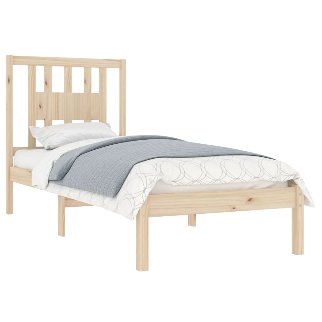 3104048 Bed Frame Without Mattress Solid Wood 90X200 Cm (810002+818650)