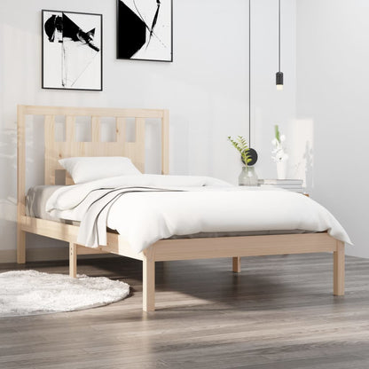 3104048 Bed Frame Without Mattress Solid Wood 90X200 Cm (810002+818650)