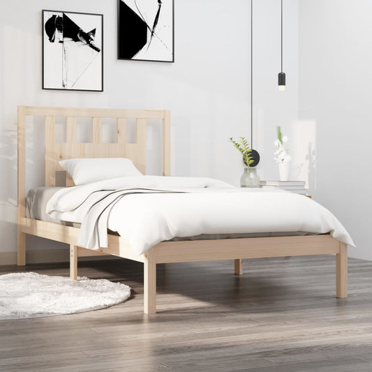 3104048 Bed Frame Without Mattress Solid Wood 90X200 Cm (810002+818650)