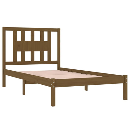 3104056 Bed Frame Without Mattress Honey Brown Solid Wood 100X200 Cm (810010+818658)