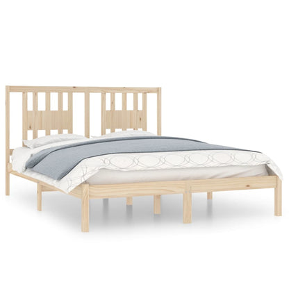 3104063 Bed Frame Without Mattress Solid Wood 140X200 Cm (810017+818670)