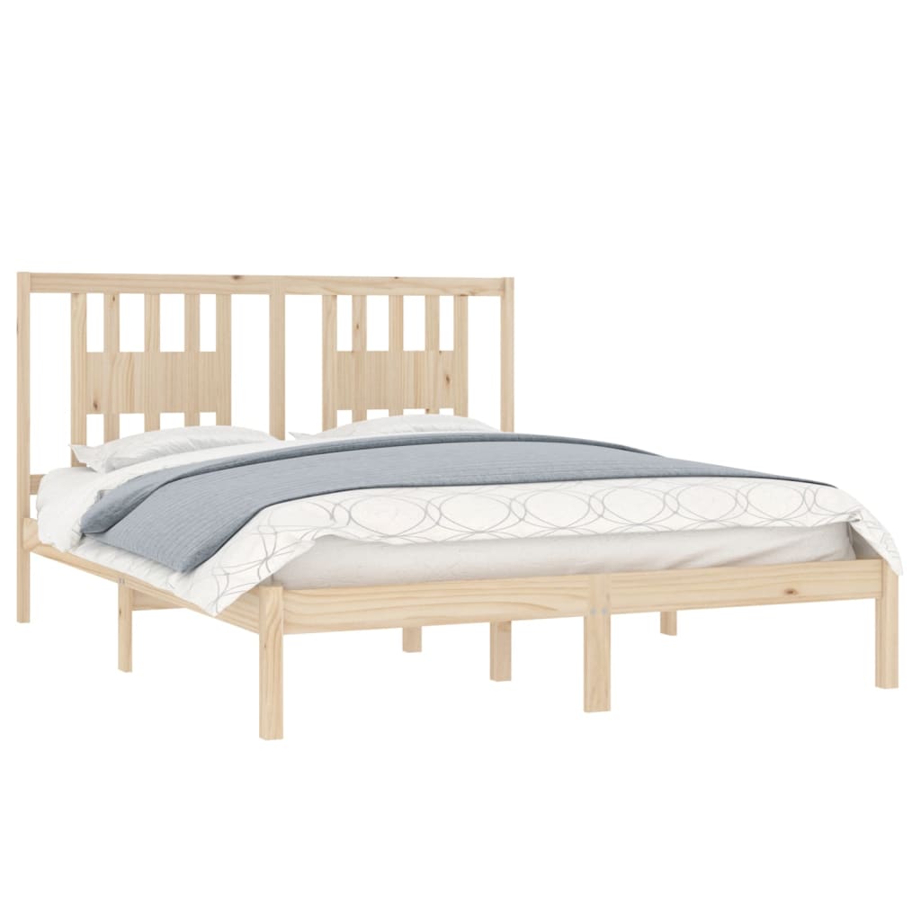 3104063 Bed Frame Without Mattress Solid Wood 140X200 Cm (810017+818670)