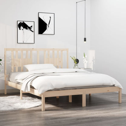 3104063 Bed Frame Without Mattress Solid Wood 140X200 Cm (810017+818670)