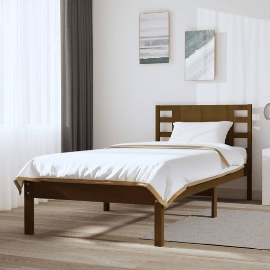 Bed Frame Without Mattress Honey Brown 100X200 Cm Solid Wood Pine