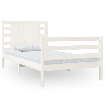 Bed Frame Without Mattress White 100X200 Cm Solid Wood Pine