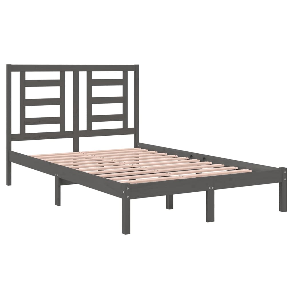 Bed Frame Without Mattress Grey 120X200 Cm Solid Wood Pine