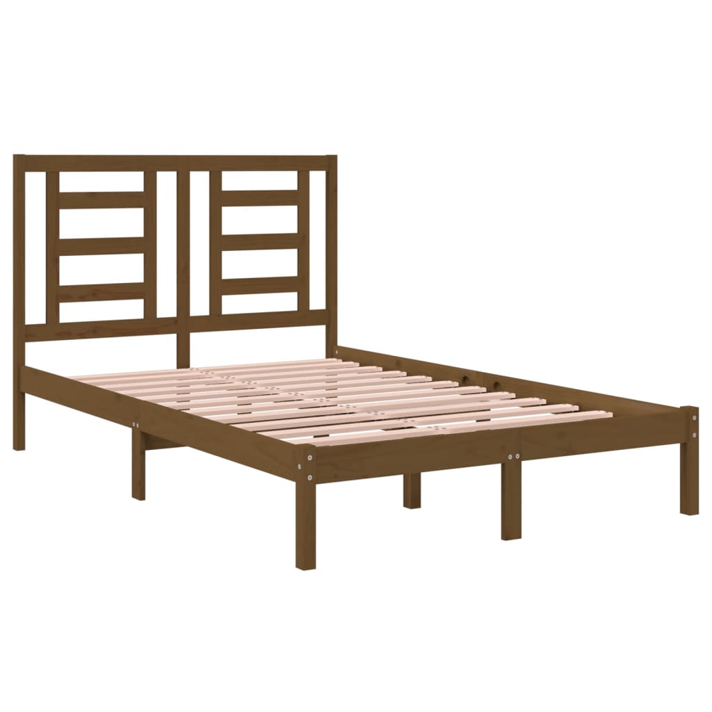 Bed Frame Without Mattress Honey Brown 120X200 Cm Solid Wood Pine