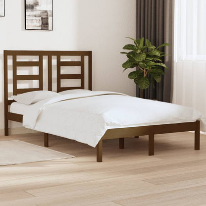 Bed Frame Without Mattress Honey Brown 120X200 Cm Solid Wood Pine