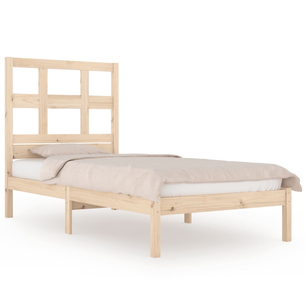 Bed Frame Solid Wood Pine 90X190 Cm Single