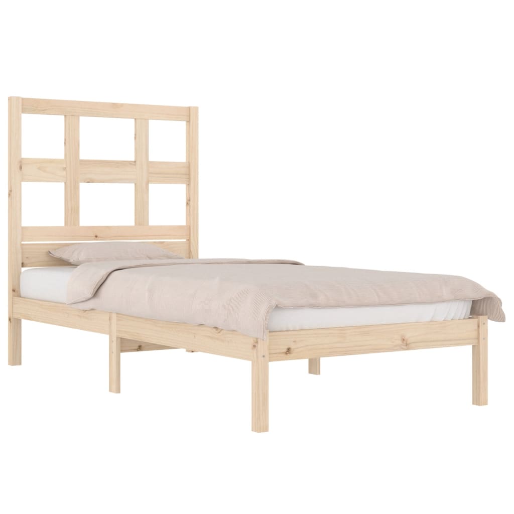 Bed Frame Solid Wood Pine 90X190 Cm Single