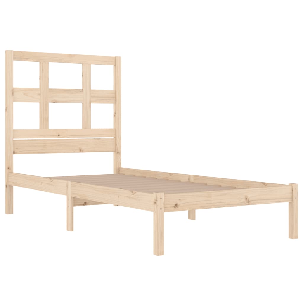 Bed Frame Solid Wood Pine 90X190 Cm Single