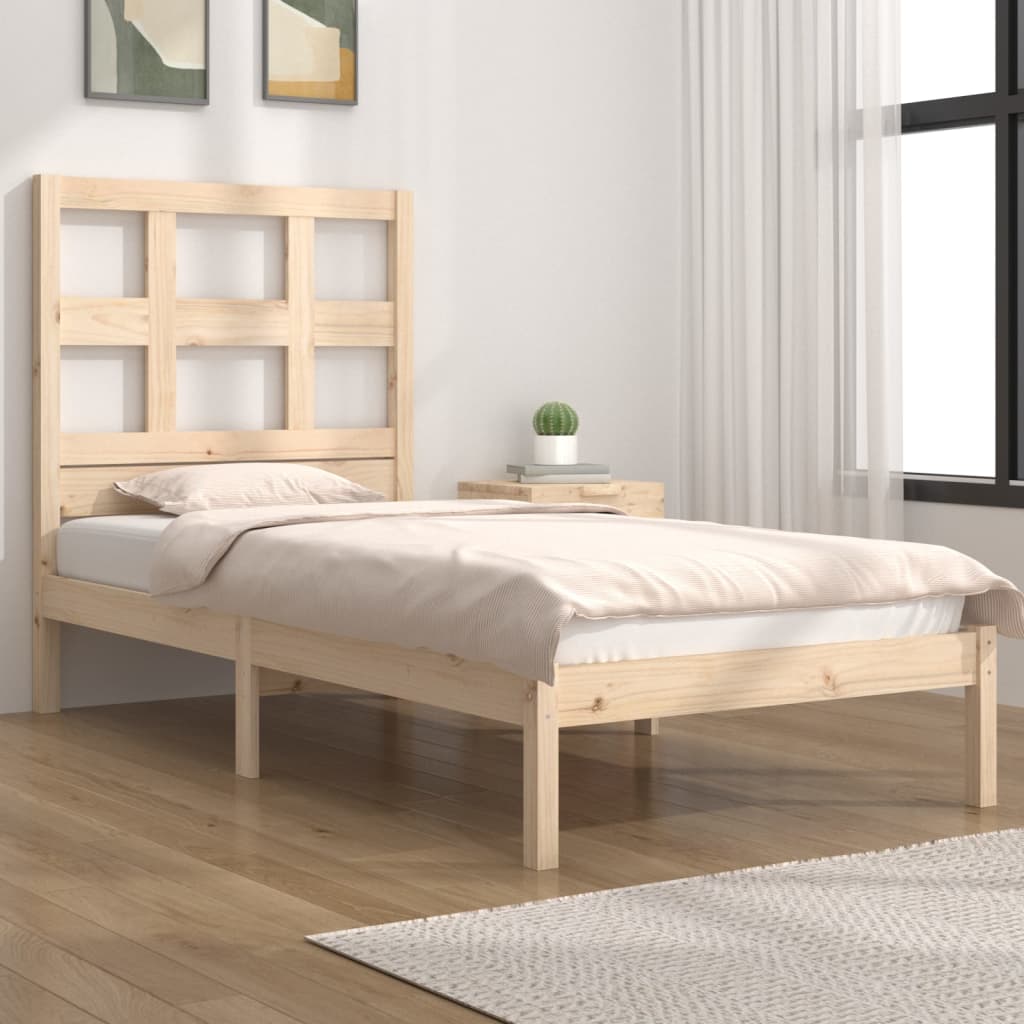 Bed Frame Solid Wood Pine 90X190 Cm Single