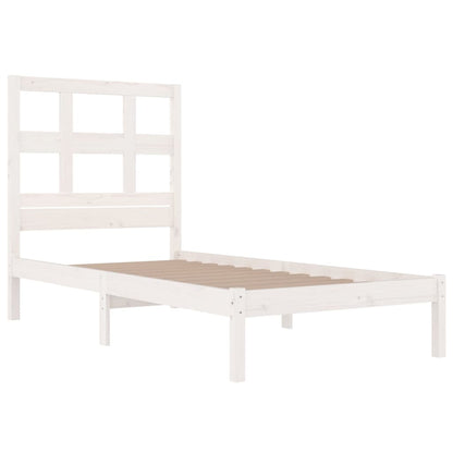 Bed Frame Without Mattress White 90X190 Cm Single Solid Wood Pine