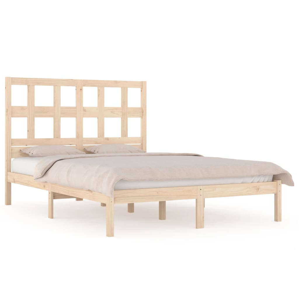 Bed Frame Solid Wood Pine 120X190 Cm Small Double