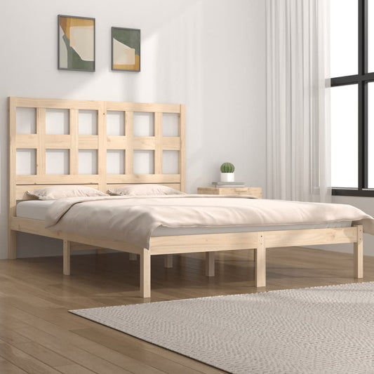 Bed Frame Solid Wood Pine 120X190 Cm Small Double