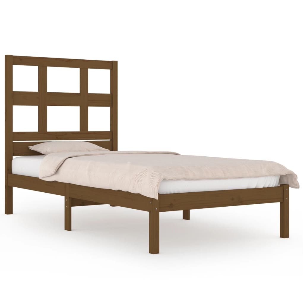 Bed Frame Without Mattress Honey Brown 100X200 Cm Solid Wood Pine