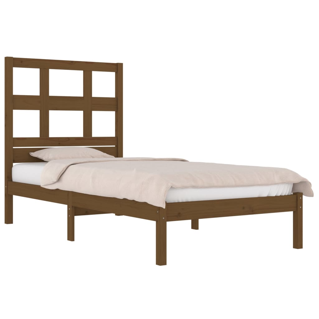 Bed Frame Without Mattress Honey Brown 100X200 Cm Solid Wood Pine