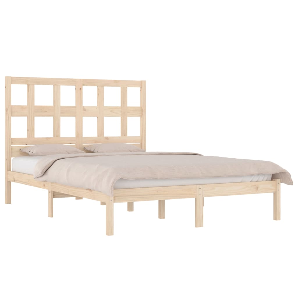 Bed Frame Without Mattress 160X200 Cm Solid Wood Pine