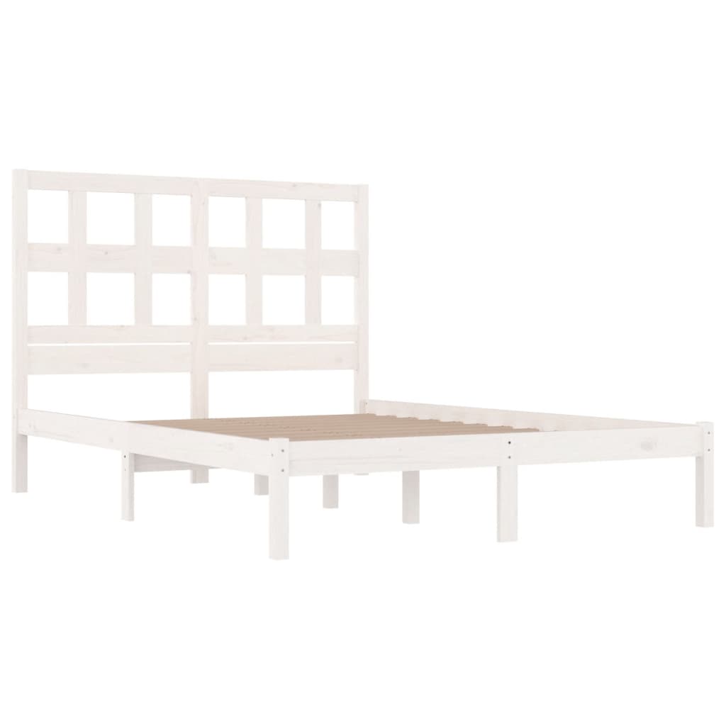 Bed Frame Without Mattress White 160X200 Cm Solid Wood Pine