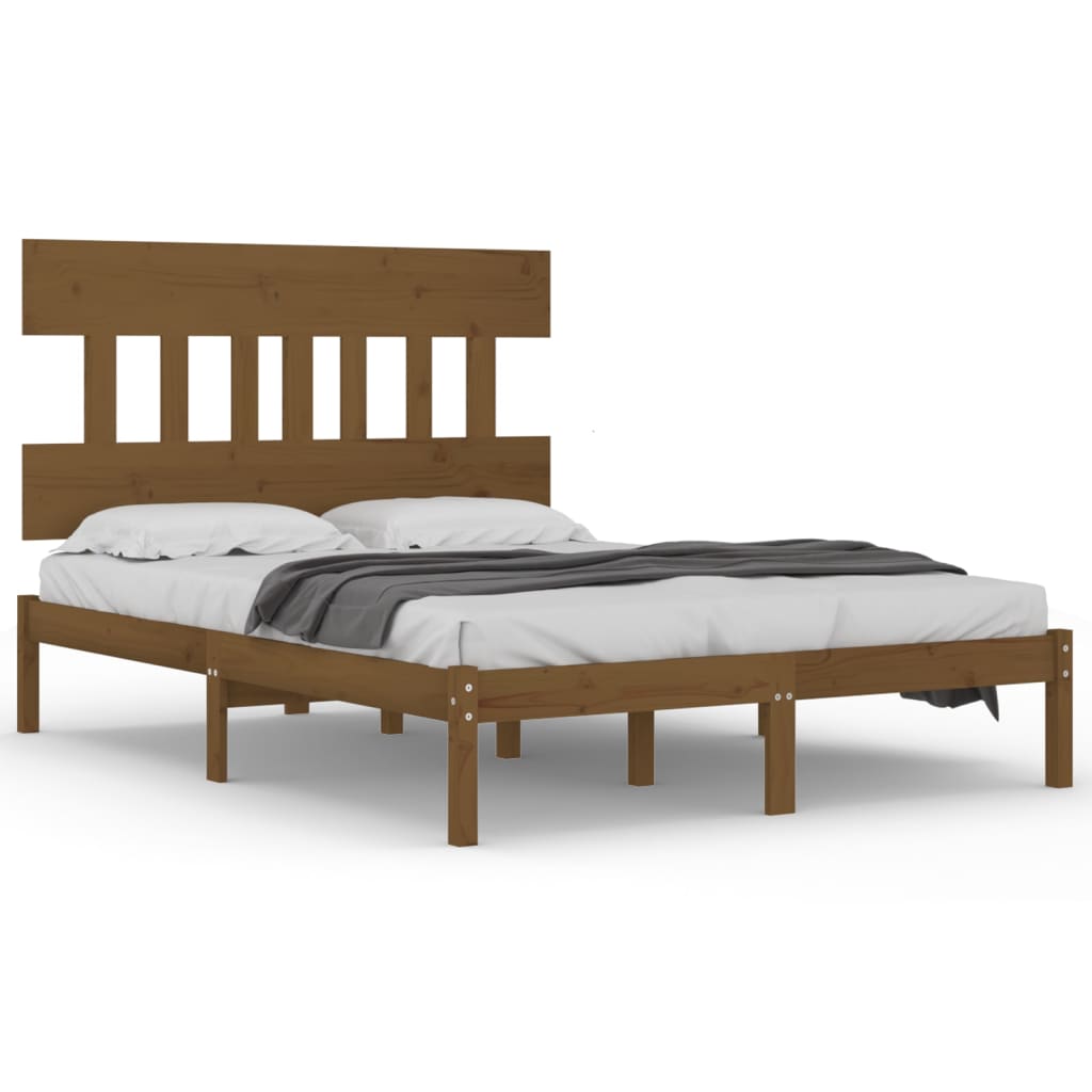 Bed Frame Without Mattress Honey Brown 120X200 Cm Solid Wood