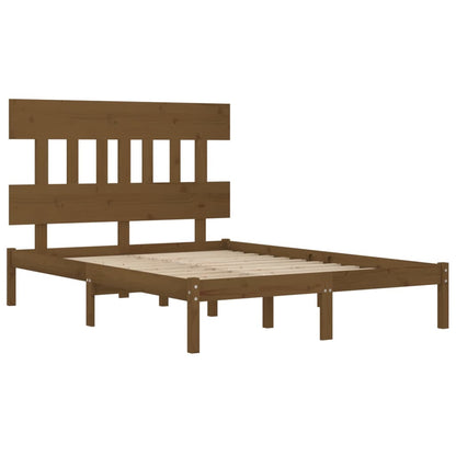 Bed Frame Without Mattress Honey Brown 120X200 Cm Solid Wood