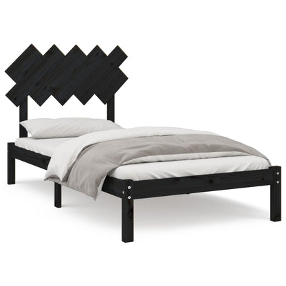 Bed Frame Without Mattress Black 100X200 Cm Solid Wood