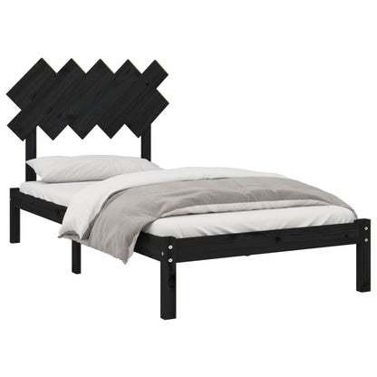 Bed Frame Without Mattress Black 100X200 Cm Solid Wood