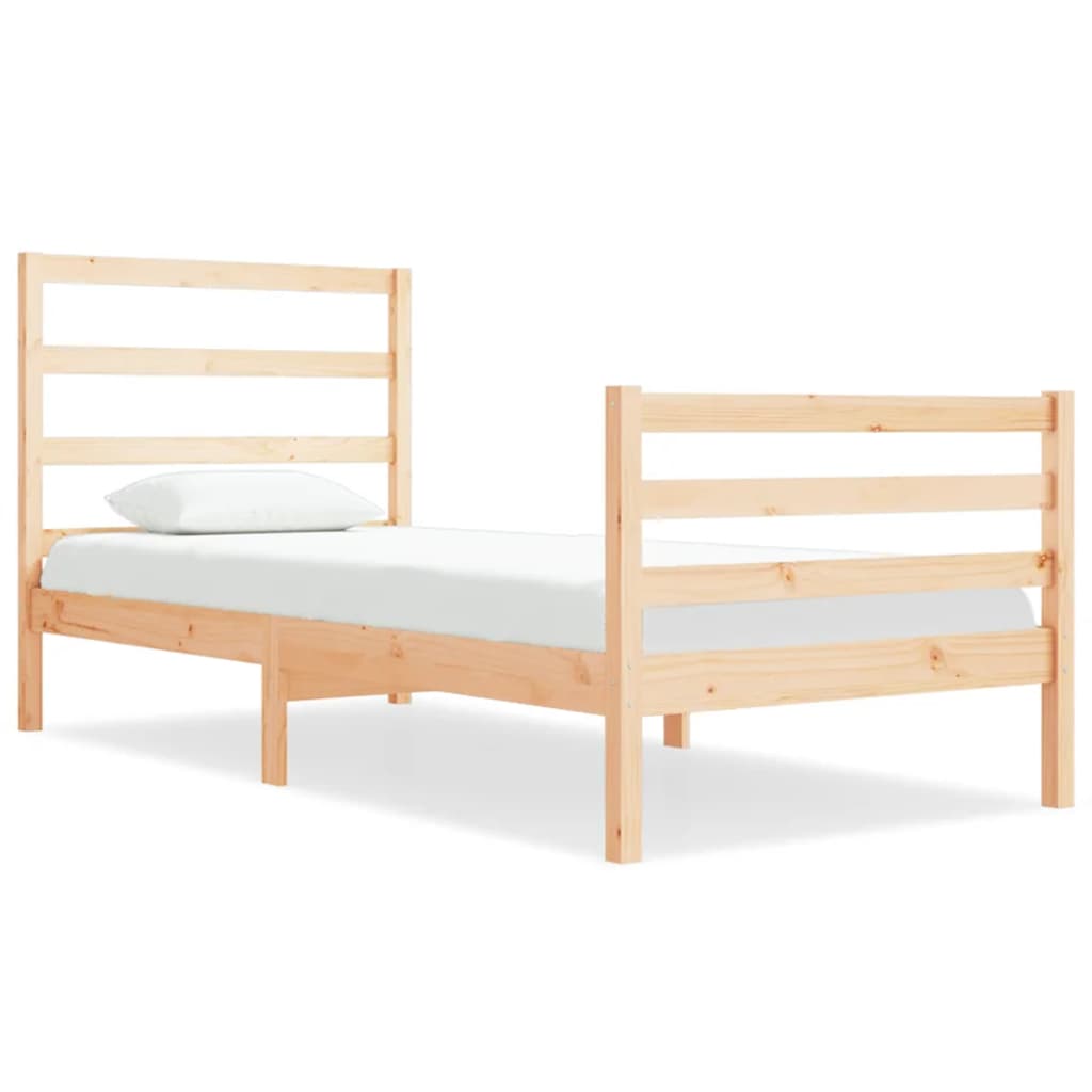 Bed Frame Without Mattress Solid Wood Pine 90X190 Cm Single Single