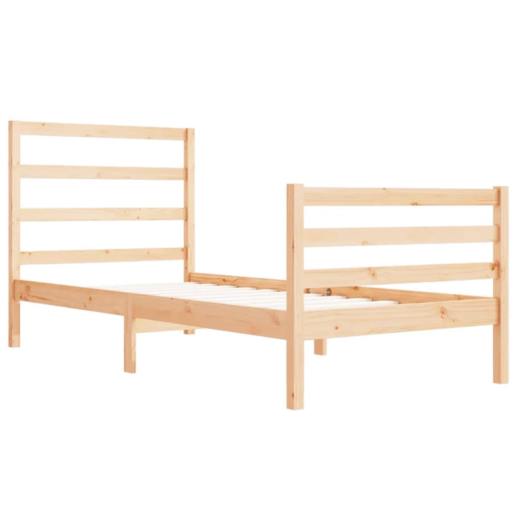 Bed Frame Without Mattress Solid Wood Pine 90X190 Cm Single Single