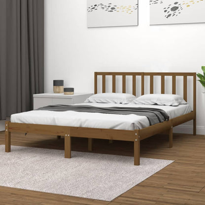 Bed Frame Without Mattress Honey Brown Solid Wood Pine 200X200 Cm