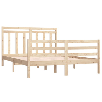 Bed Frame Without Mattress 135X190 Cm Double Solid Wood