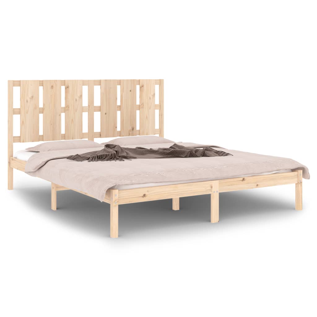 Bed Frame Without Mattress Pine 160X200 Cm Solid Wood