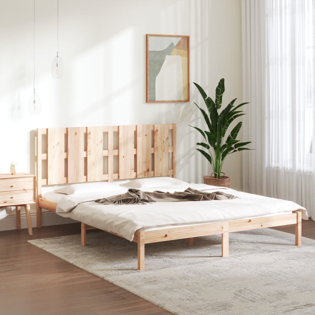 Bed Frame Without Mattress Pine 160X200 Cm Solid Wood