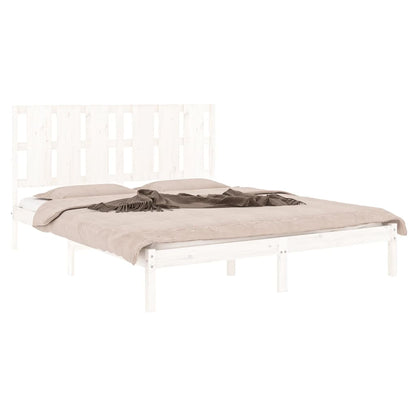 Bed Frame Without Mattress White Pine 160X200 Cm Solid Wood