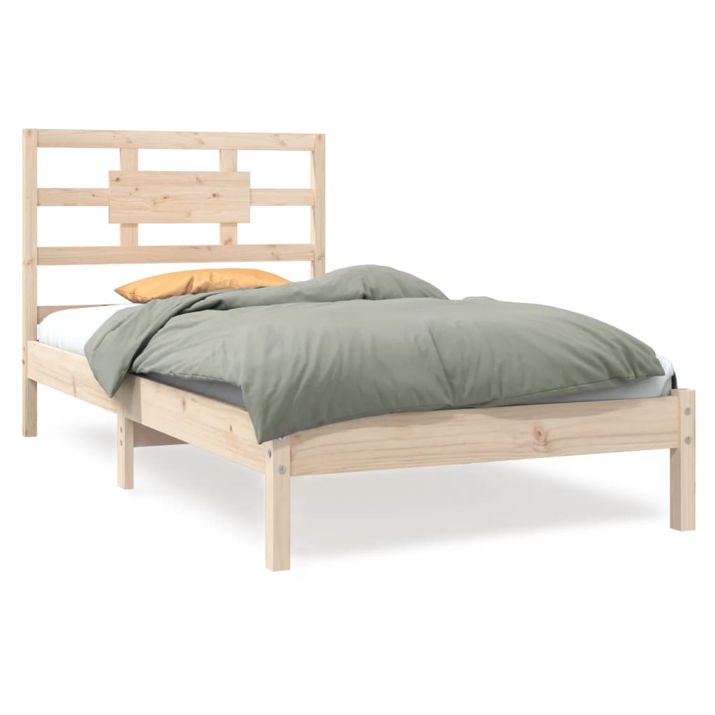 Bed Frame Solid Wood 90X190 Cm Single